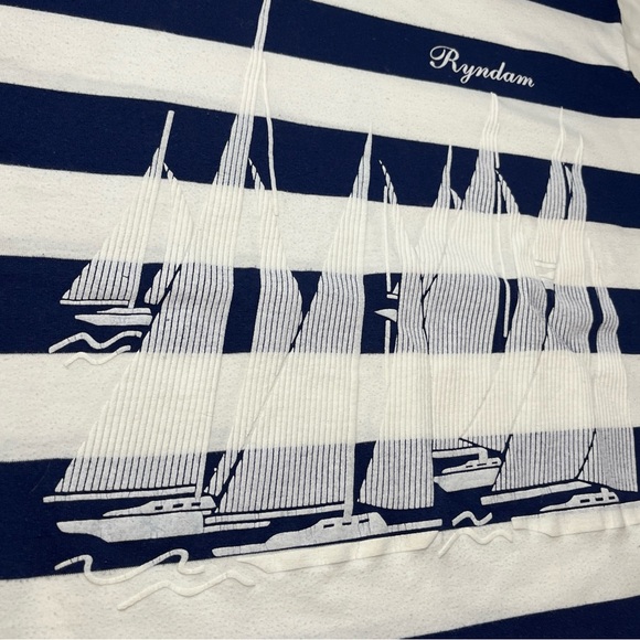 Holland America BOAT single Stitch VTG CRUISE T SHIRT STRIPED nautical Sailing L - Picture 5 of 15